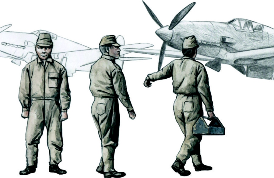 1/72 Japanese Army AF Mechanics, WW II (3 fig.)