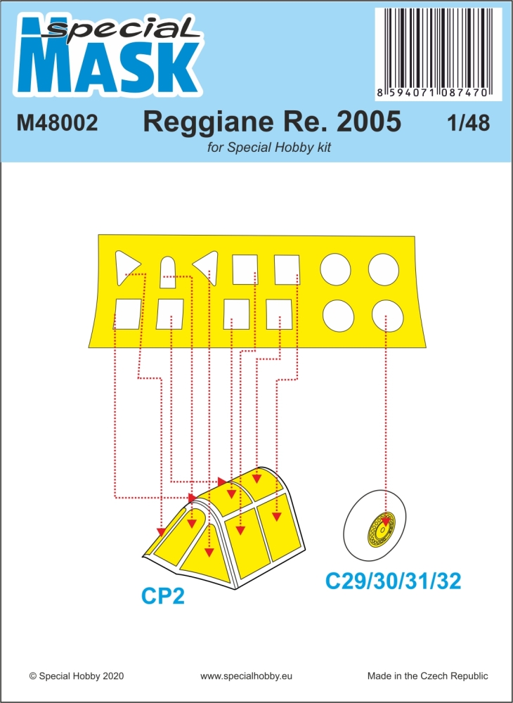 Maska pro plastikový model 1/48 Reggiane Re.2005