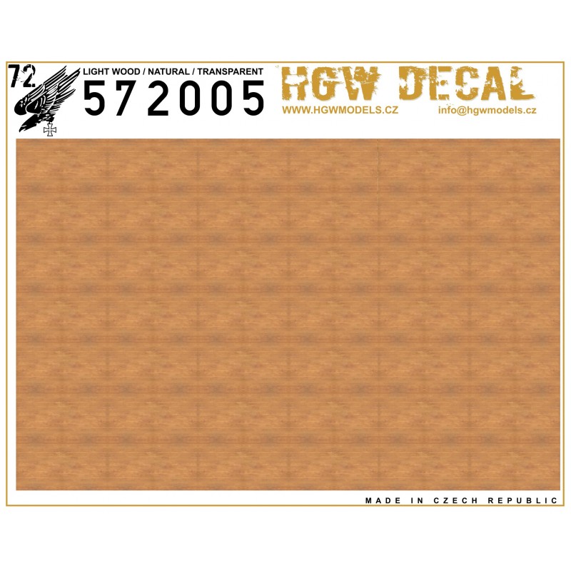 1/72 Light Wood - Decals Wood Grain - transparent sheet: A5