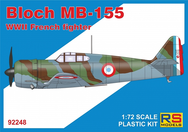 Plastikový model letadla 1/72 Bloch MB-155 5 decal v. for France, Luftwaffe