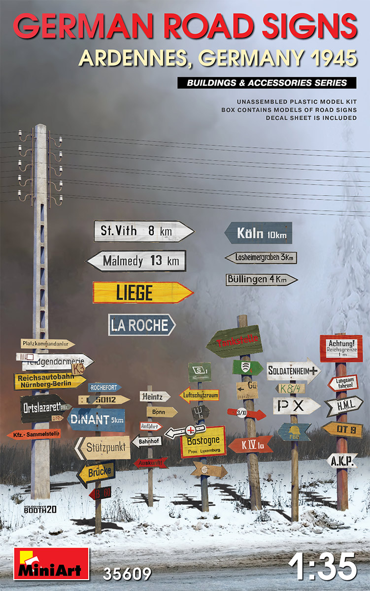 1/35 German Road Signs WW2 (Ardennes, Germany 1945)