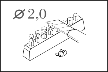 Hexagonal bolt head 2,0 mm (44 pcs)