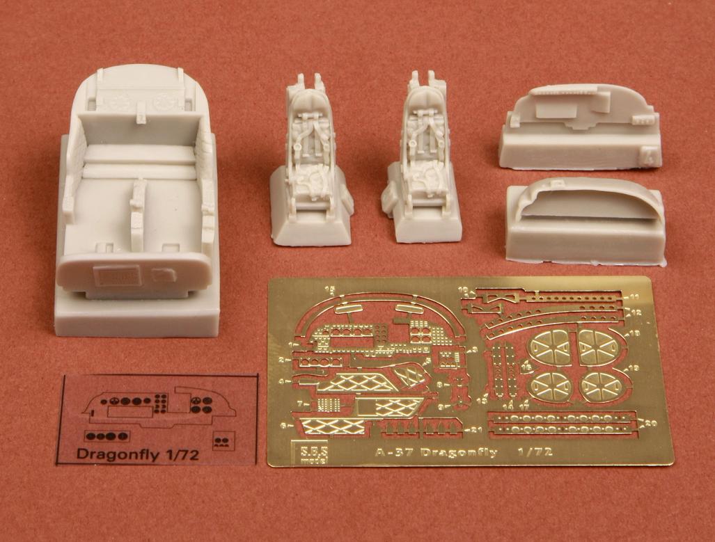 1/72 A-37 Dragonfly cockpit set - Resin + PE for Academy