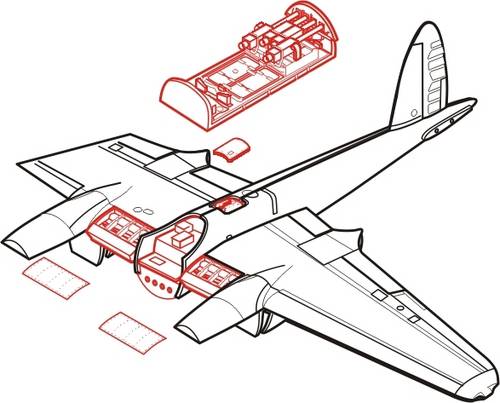 1/72 Mosquito Mk.IV - detail set for HAS