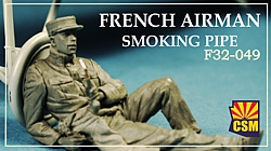 1/32 French airman smoking pipe