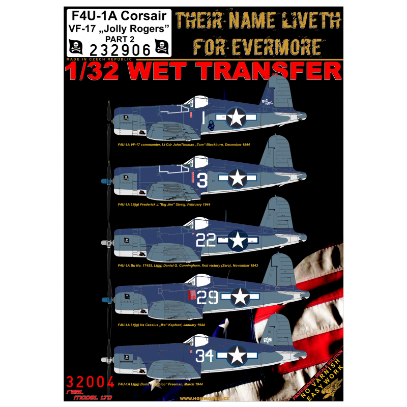 1/32 F4U-1A VF-17 "Jolly Rogers" - Part 2 PLUS - Wet Transfers