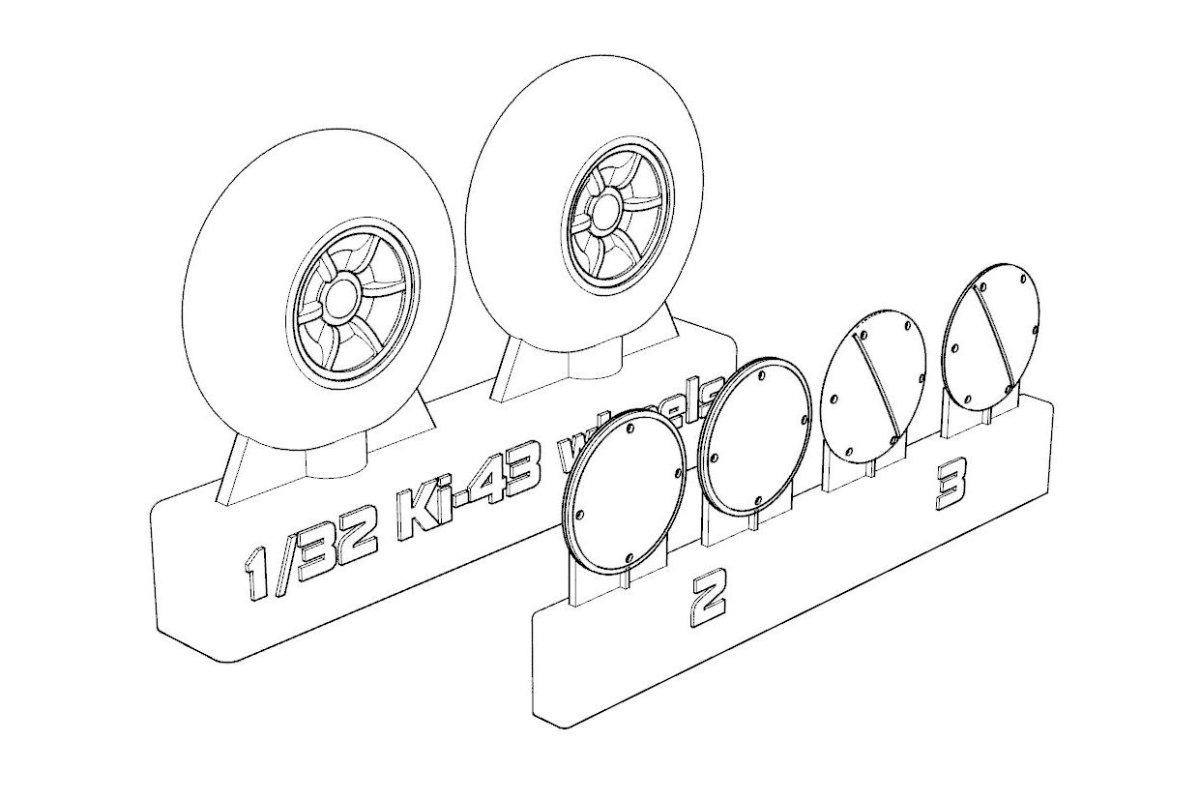 1/32 Ki-43 Hayabusa Wheels