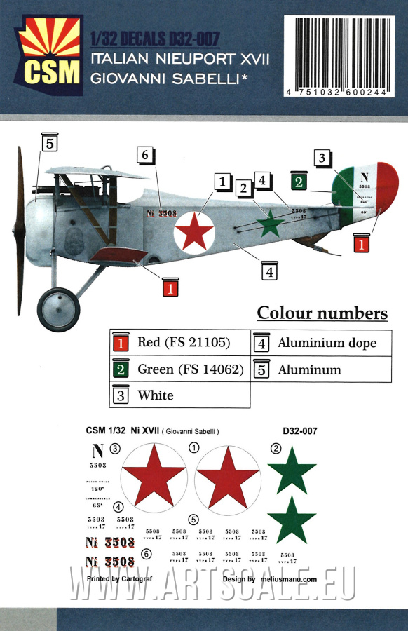 1/32 ITALIAN NIEUPORT XVII GIOVANNI SIBELLI