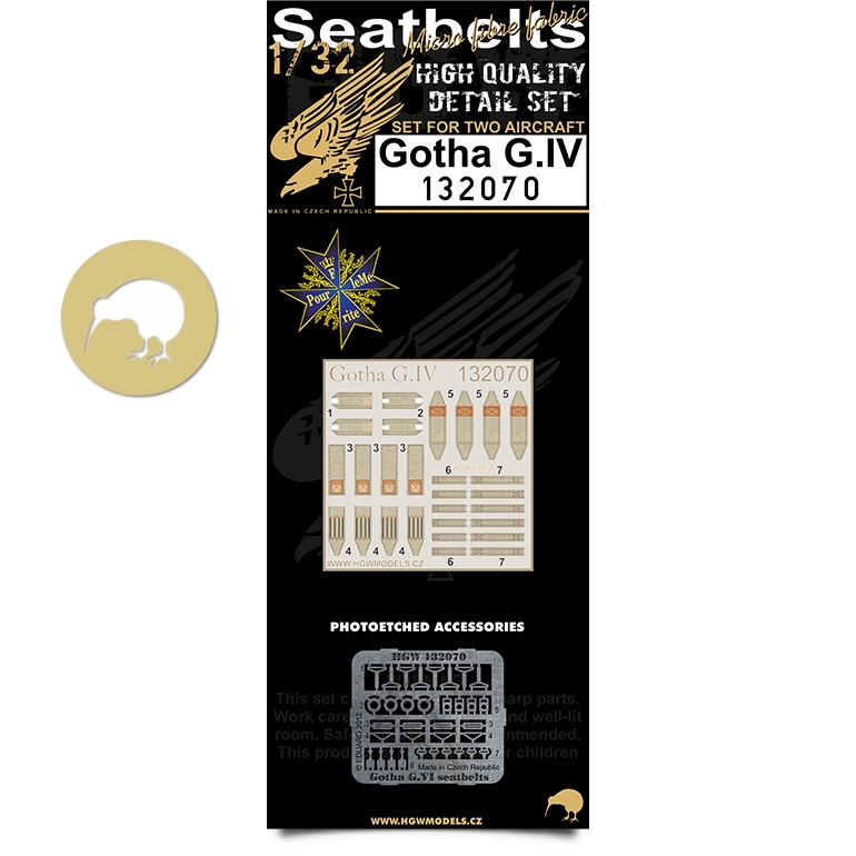 1/32 GOTHA G.IV - Fabric Seat Belts  - 2 sets Wingnut Wings