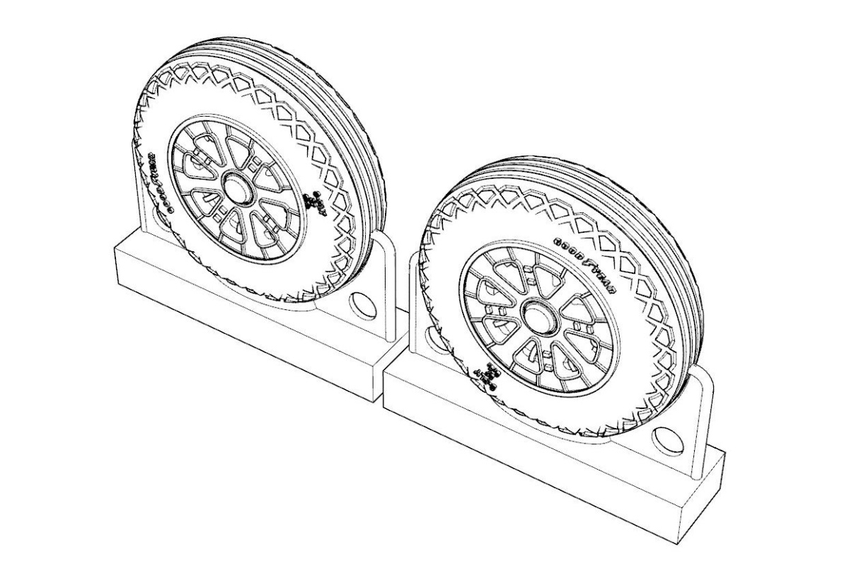 1/72 F4U Corsair Ribbed-Diamond Thread Wheels set