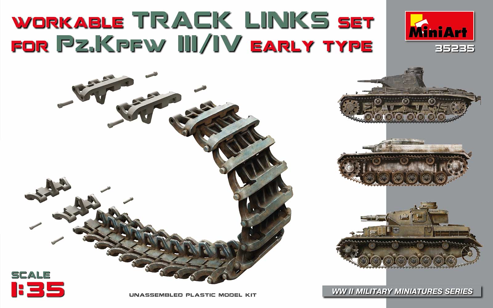 1/35 Pz.Kpfw III/IV Workable Track Links Set.Early Type