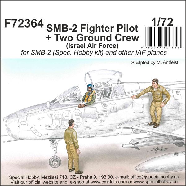 1/72 SMB-2 Fighter Pilot + Two Ground Crew (Israel Air Force)