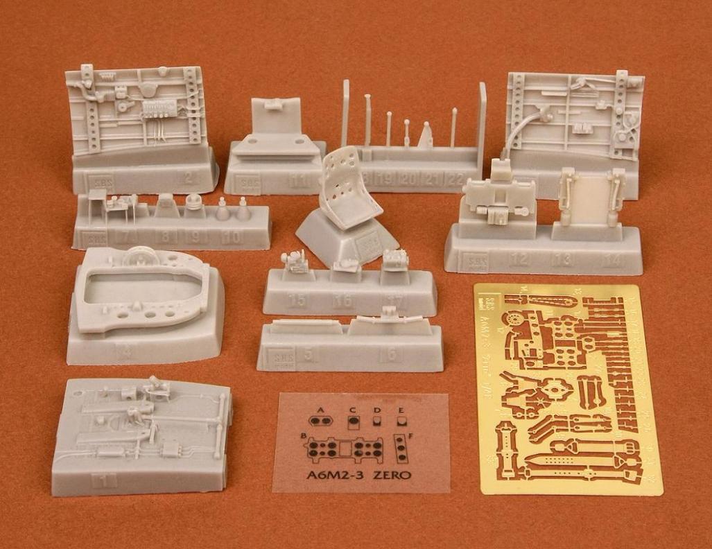 1/48 A6M3 Zero (Hamp) cockpit set - Resin + PE for Hasegawa