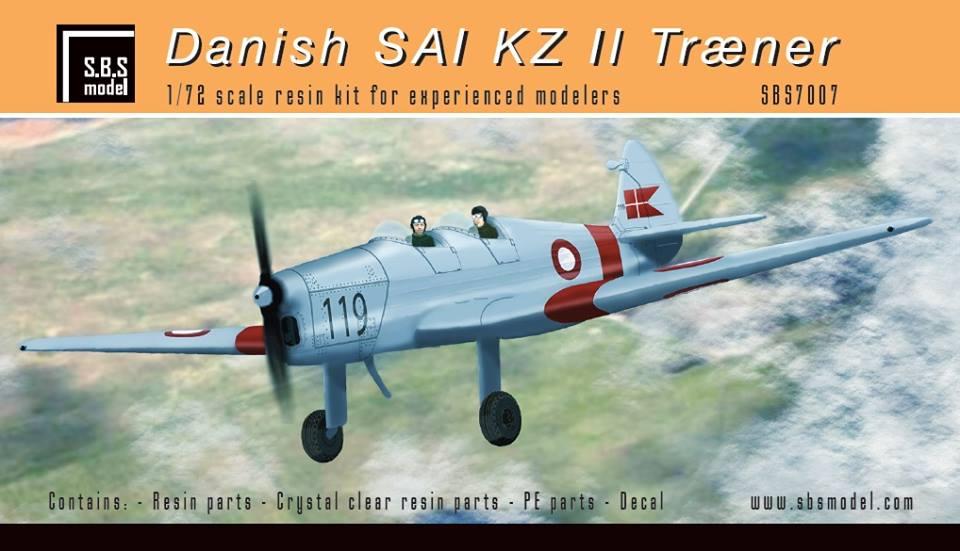 1/72 Danish SAI KZ-II Træner - Resin+PE+decal - Full resin kit