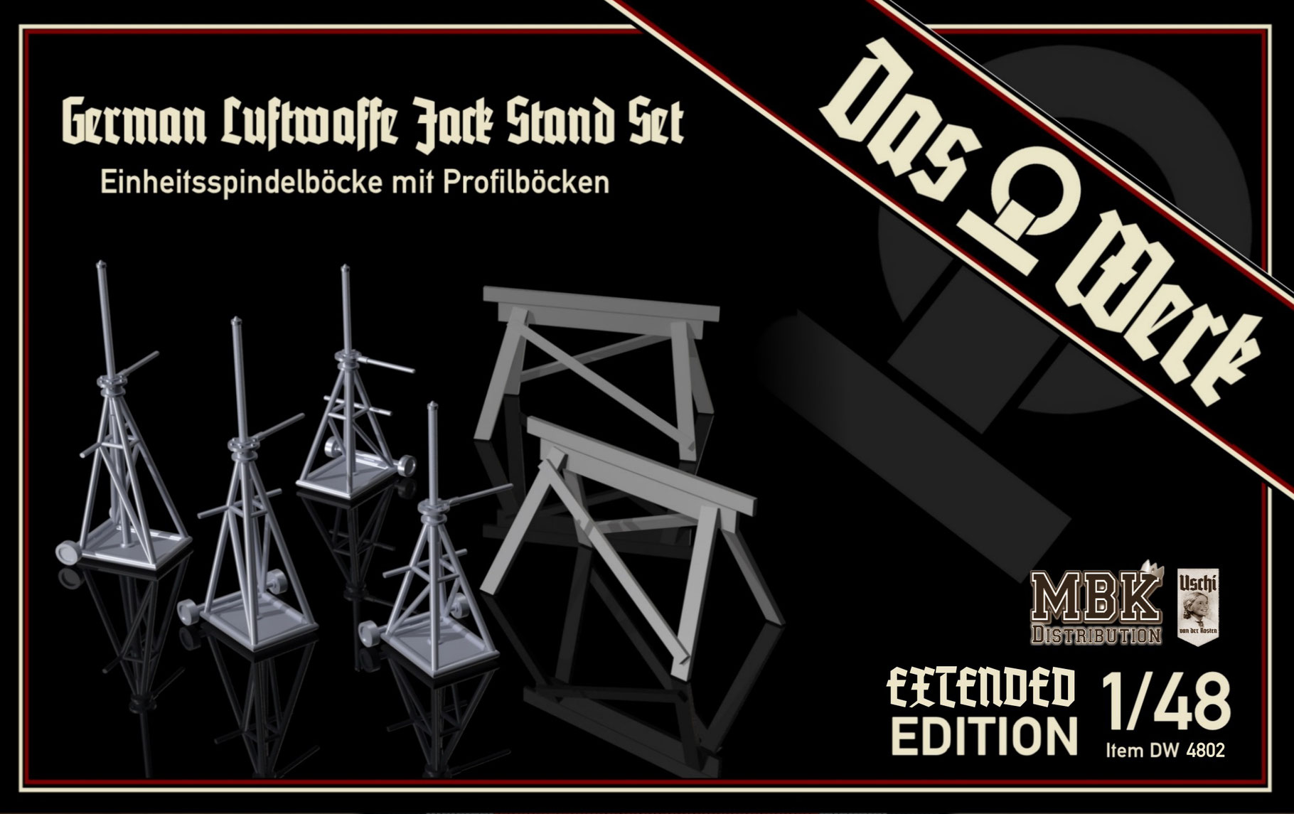 1/48 Luftwaffe Jack Stand Set - extended / Doppelpack