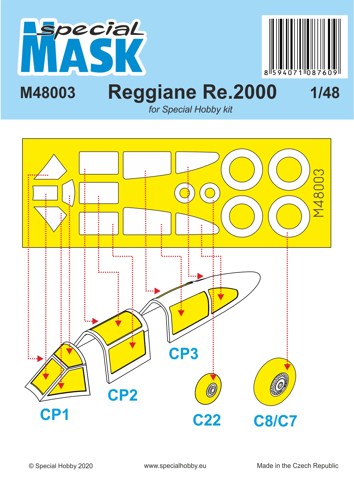 Maska pro plastikový model 1/48 Reggiane Re 2000