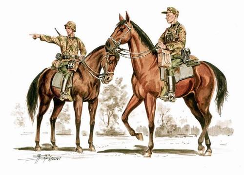 1/72 Wehrmacht mounted infantry set (2.fig + 2 hor