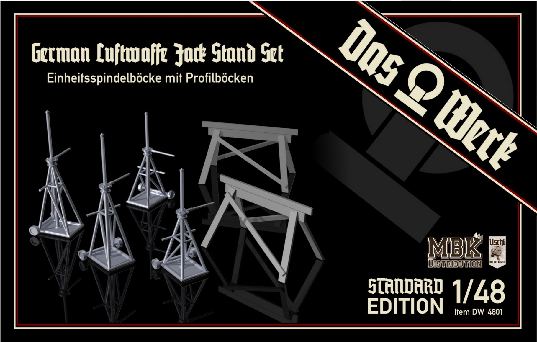 1/48 Luftwaffe Jack Stand Set - Einheitsspindelböcke