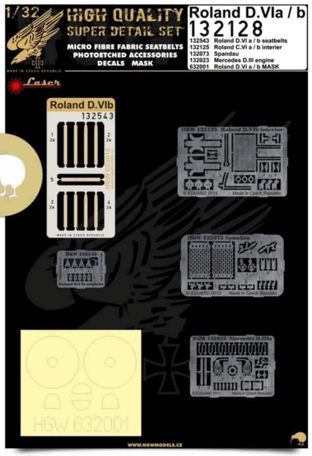 1/32 Roland D.VIa/b - Super Detail Set - Photo-etched Sets  - Wingnut Wings