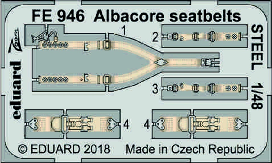 1/48 Albacore seatbelts STEEL for TRUMPETER kit