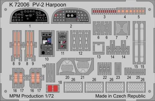 Sada fotoleptů pro plastikový model 1/72 PV-2 Harpoon