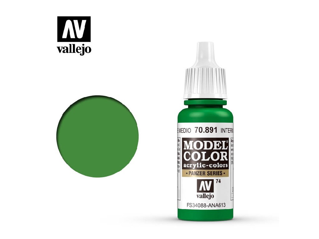 Akrylová barva Vallejo Model Color 70891 Intermediate Green (17ml)