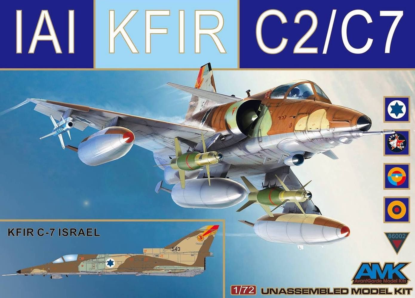 Plastikový model letadla 1/72 IAI KFIR C2/C7 - AMK