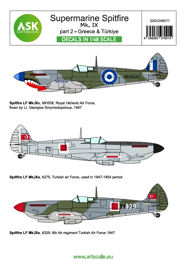 1/48 Spitfire Mk.IXc and Mk.IXe part 2 - Greece, Türkiye (limited edition)