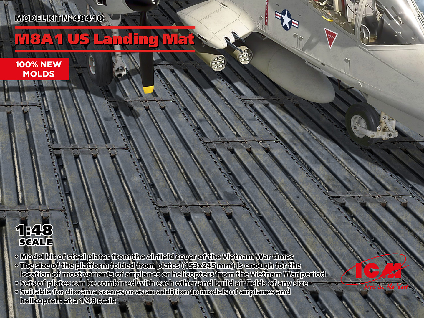 1:48 ICM M8A1 US Landing Mat (153x245 mm) (100% new molds)